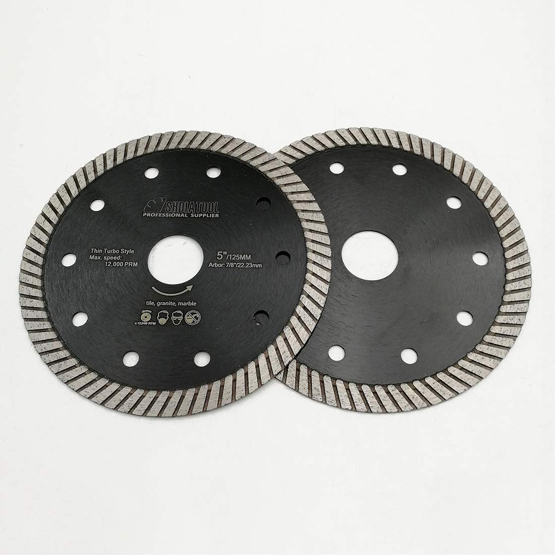 SHDIATOOL Disco Diamantato 5 Pezzi 125mm Super Sottile Turbo Lama per Porcellana Piastrella Ceramica Granito Marmo