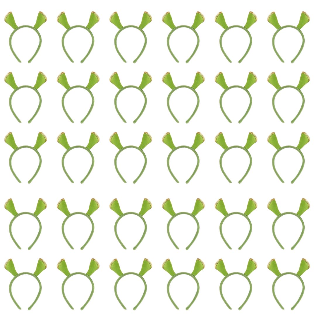 24 Pack Of Green Ogre Ears Headbands – Cosplay Alien Ears Costume Accessory for Ogre Outfit, Halloween, Fancy Dress & Party Outfits – Unisex One Size