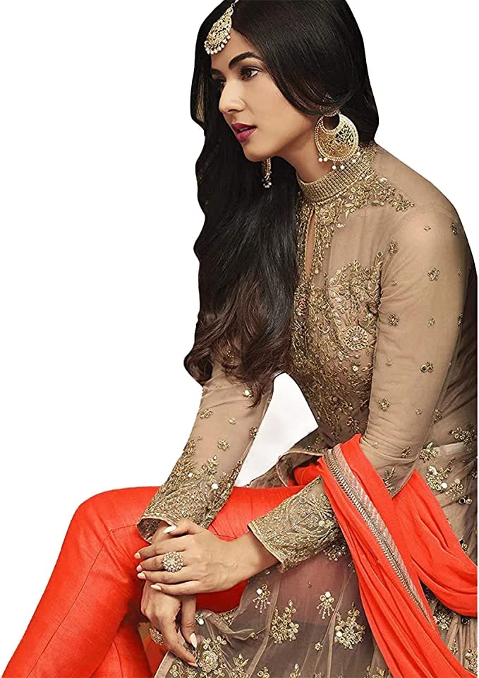 New Indian/Pakistani Eid Special Party/Ethnic wear Georgette Straight Ghagra Style Salwar for Womens2