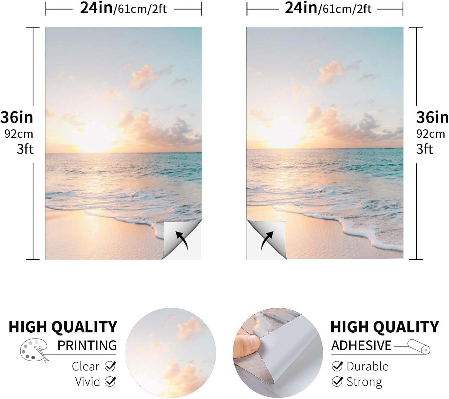 Cornhole Board Wraps Turquoise Sea at Sunset Cornhole Skins for Boards,3ft x 2ft Skin Decal Vinyl Wrap for Cornhole Game Board Bag Toss (2xpcs.)