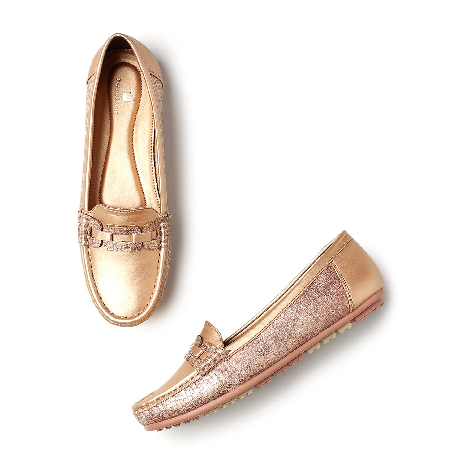 Marc Loire Women Soft Comfortable Flat Loafers for Casual & Office Wear (Rose Gold, Numeric_3) (B0C65R6N4P) Amazon Price History, Amazon Price Tracker