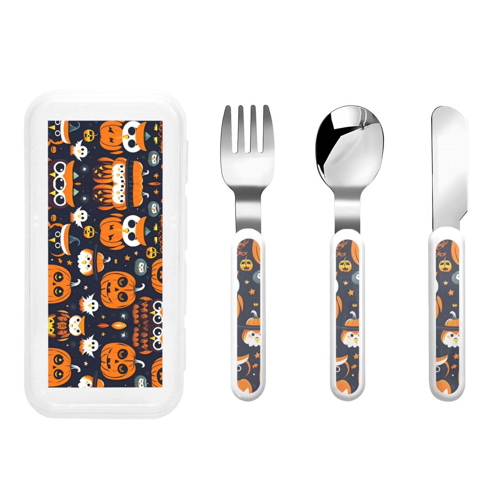 Halloween Owl Ghost Pumpkin Stainless Steel Cutlery Set Stainless Steel Cutlery Fork Spoon And Knife For Daily Meals