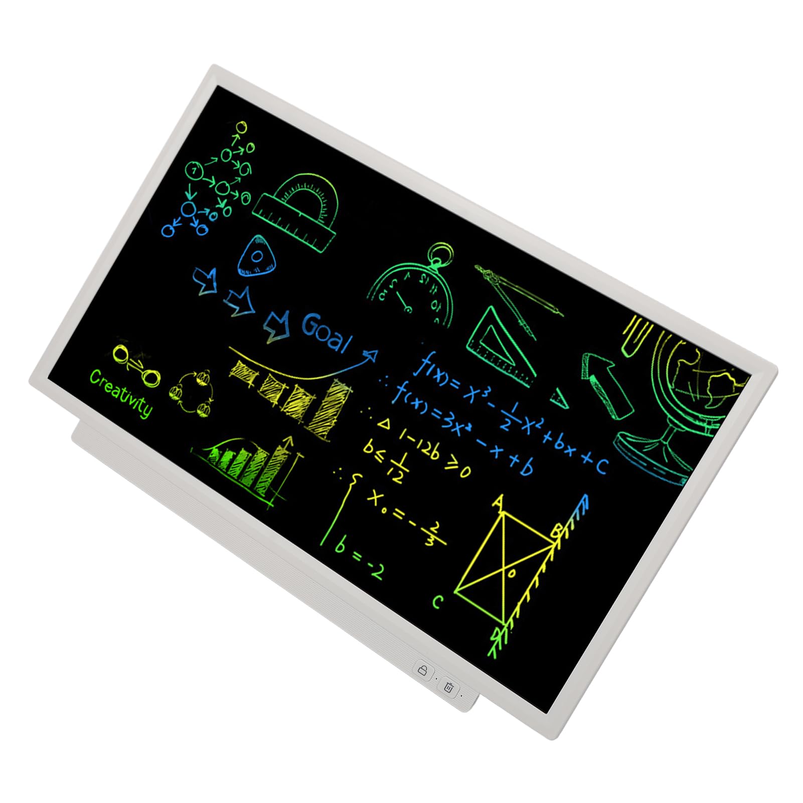 Focket Tavoletta LCD per Scrittura, Schermo a Luce Non Blu da 24 Pollici Blocco Schermo Trasparente con un Blocco per Doodle Note Elettronico con Penna Sensibile Supporto Integrato per Bambini Adulti