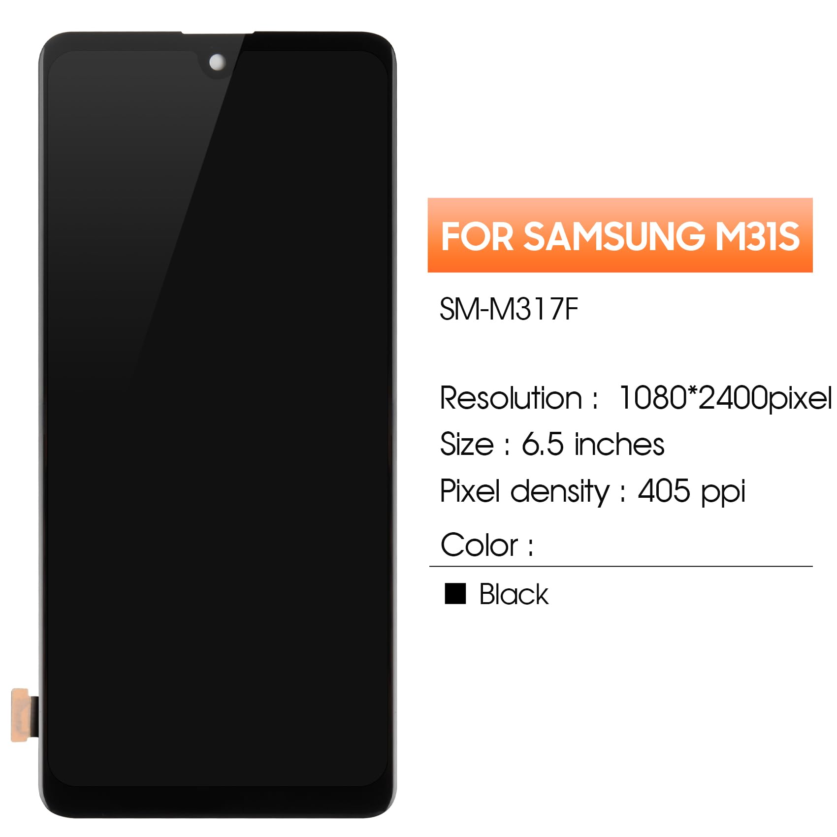 INCELL for Samsung Galaxy M31s Screen Replacement for Samsung M31s LCD Display for SM-M317F, SM-M317F/DS Screen Touch Digitizer Assembly Repair Part