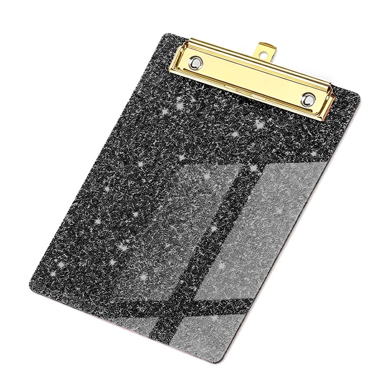 1Pcs Acrylic Glitter Clipboard, Small Writing Board for Office Classroom - A6 Size for Kids Students Teachers Women Artist Office Classroom Use