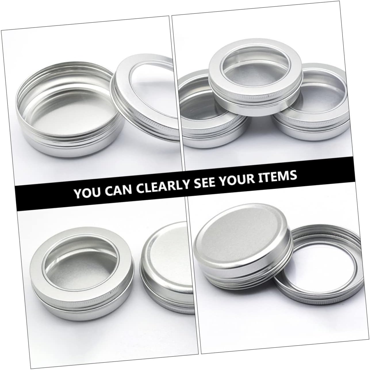24pcs Aluminum Jar Box Set Refillable Jar Containers Lids for Cosmetics Travel and Craft Supplies image 4