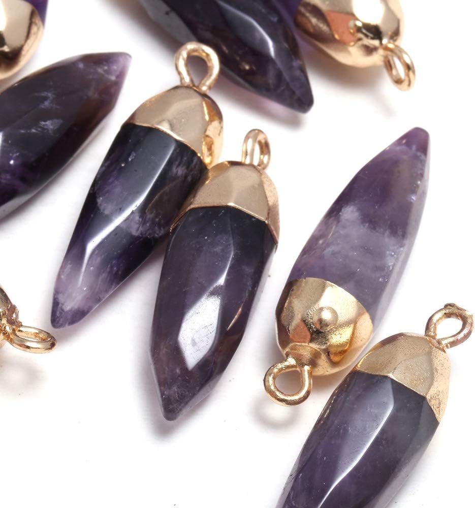 5pcs Gemstone Quartz Pendant，Natural Quartz Necklace Pendant for DIY Jewelry Making Necklace Bracelet - Image 5