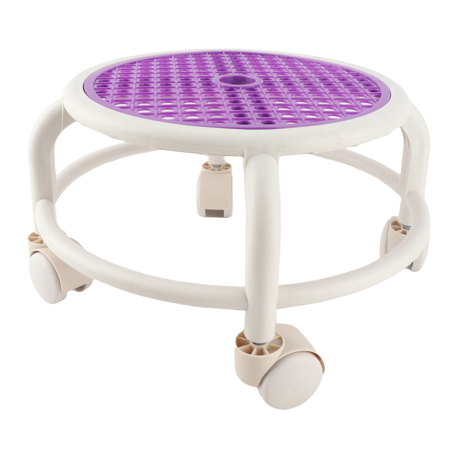 Tabouret bas roulant plastique rond avec roulettes universelles siege enfant maison