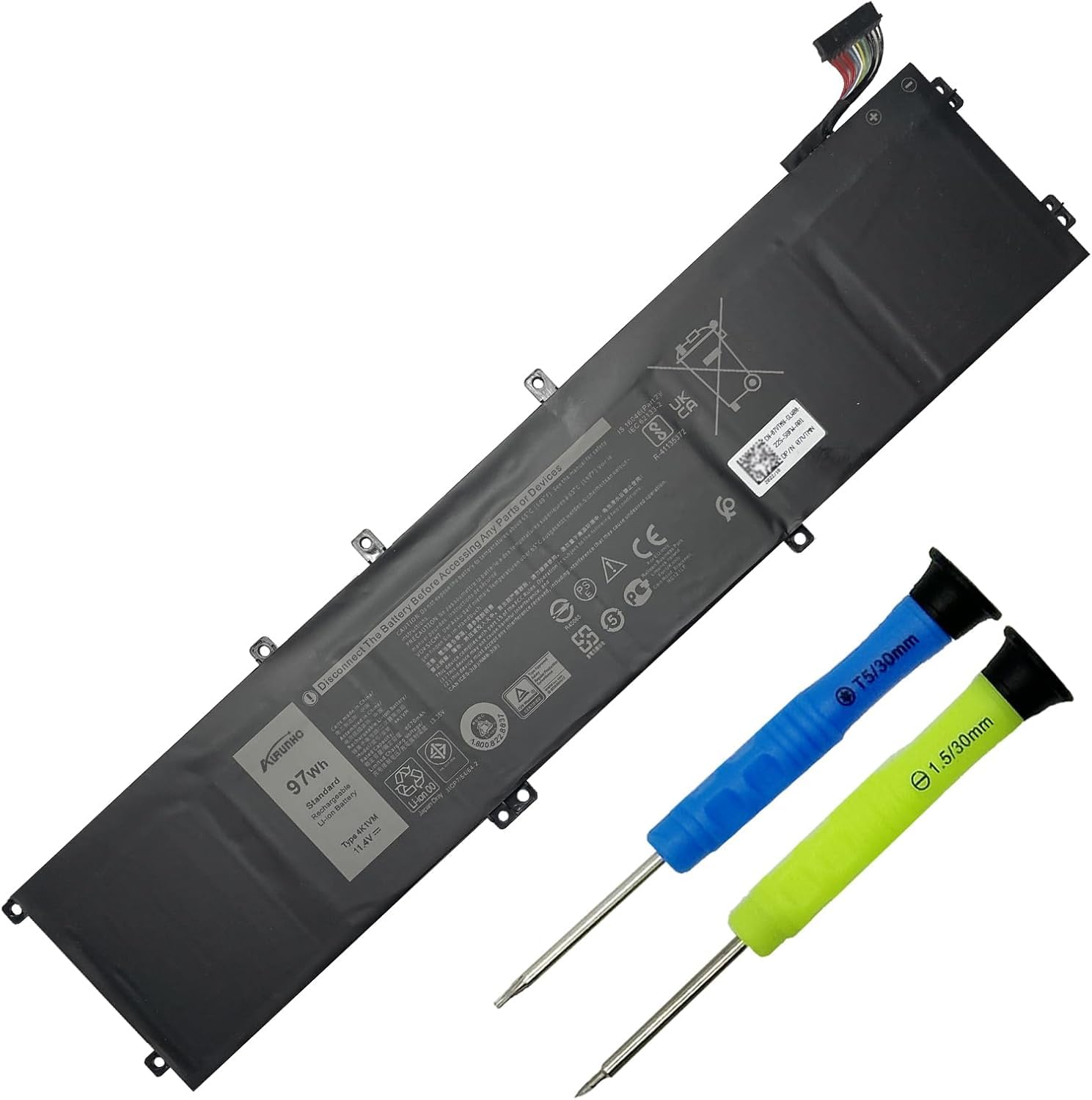 Amazon.com: AURUNHO 4K1VM Laptop Battery Replacement for Dell
