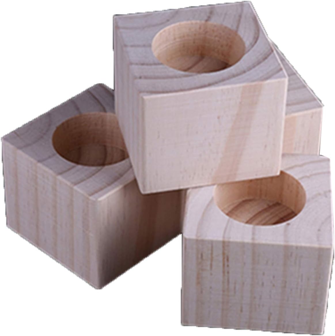 Furniture Leg Sofa Legs, 4 Pieces Furniture Legs Wood Home Furniture Riser Furniture Feet Square Round Hole Increase Furniture Height 10cm,Wooden Table Desk Bed Elevator