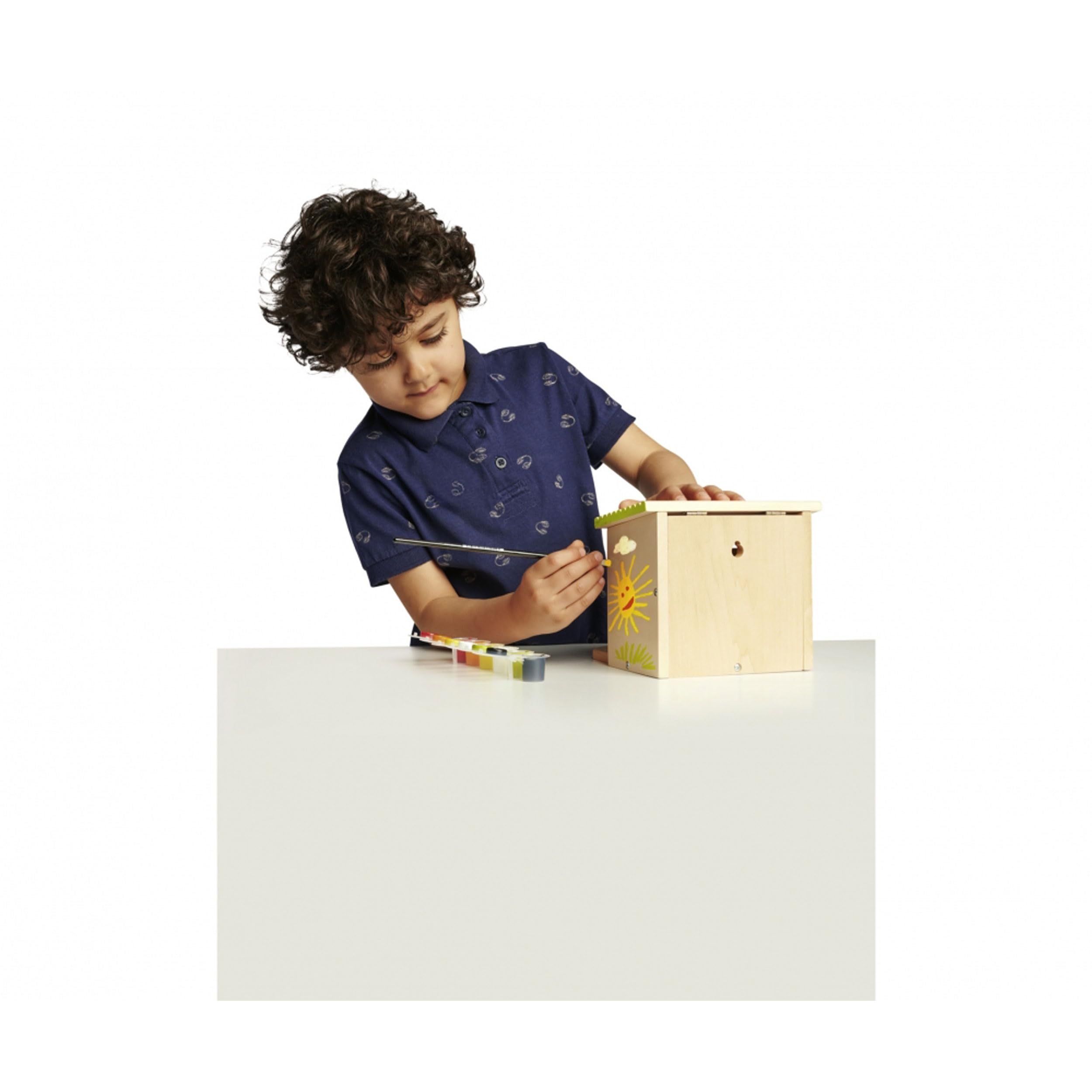 Eichhorn - Outdoor Futterhaus - Eichhörnchen Futterhaus zum Zusammenbauen und Bemalen, inkl. Pinsel und Farbe, aus Lindenholz, für Kinder ab 6 Jahren geeignet 100004586