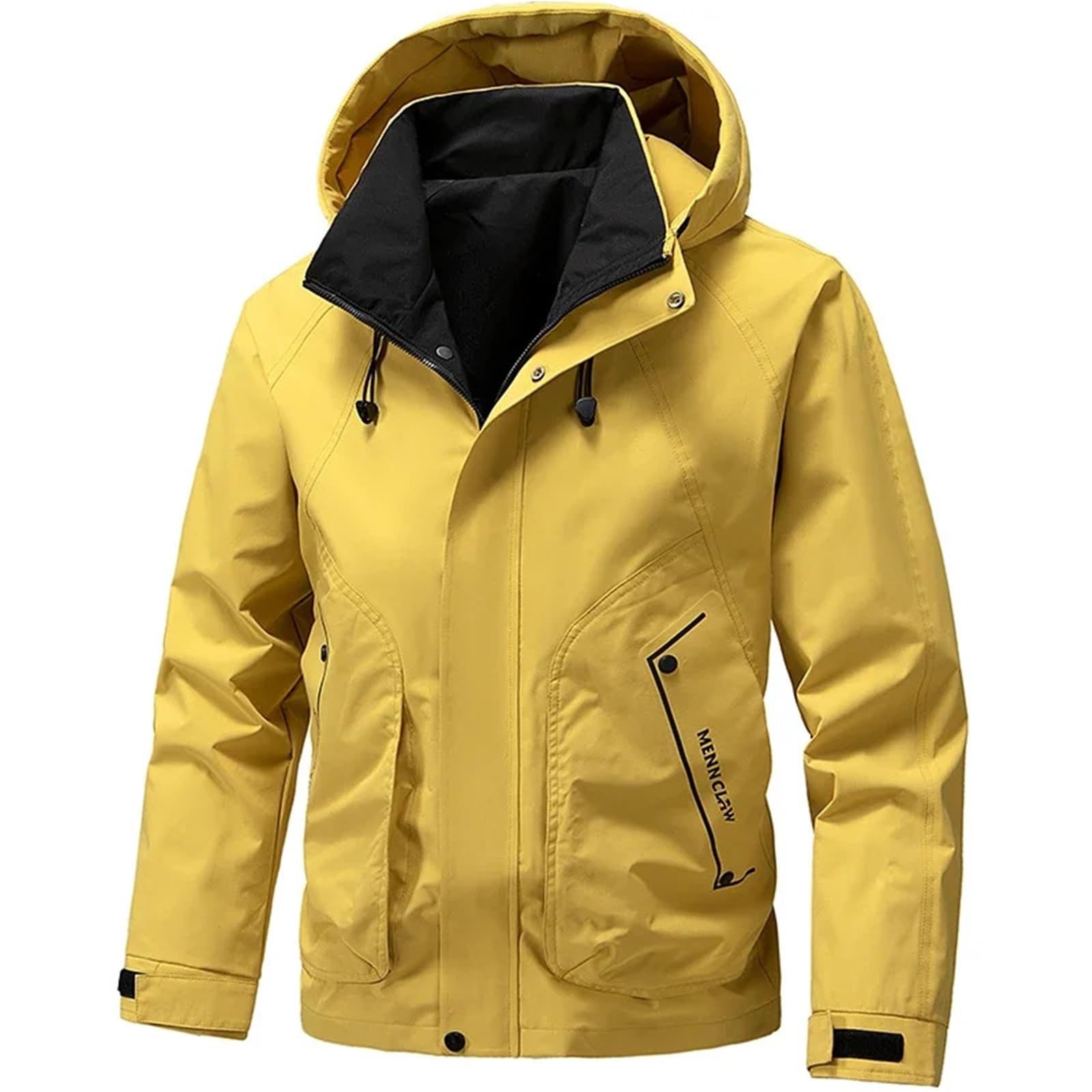 Giacca da campeggio impermeabile uomo, giacca softshell con cerniera, cappuccio, a vento, cappotto trekking leggero, primavera autunno Per Uomo