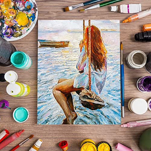 Image of FIXSMITH Stretched Canvas for Painting- 8x10 Inch,Bulk Pack of 8,Primed,100% Cotton,5 /8 Inch Profile of Super Value Pack for Acrylics,Oils & Other Painting Media