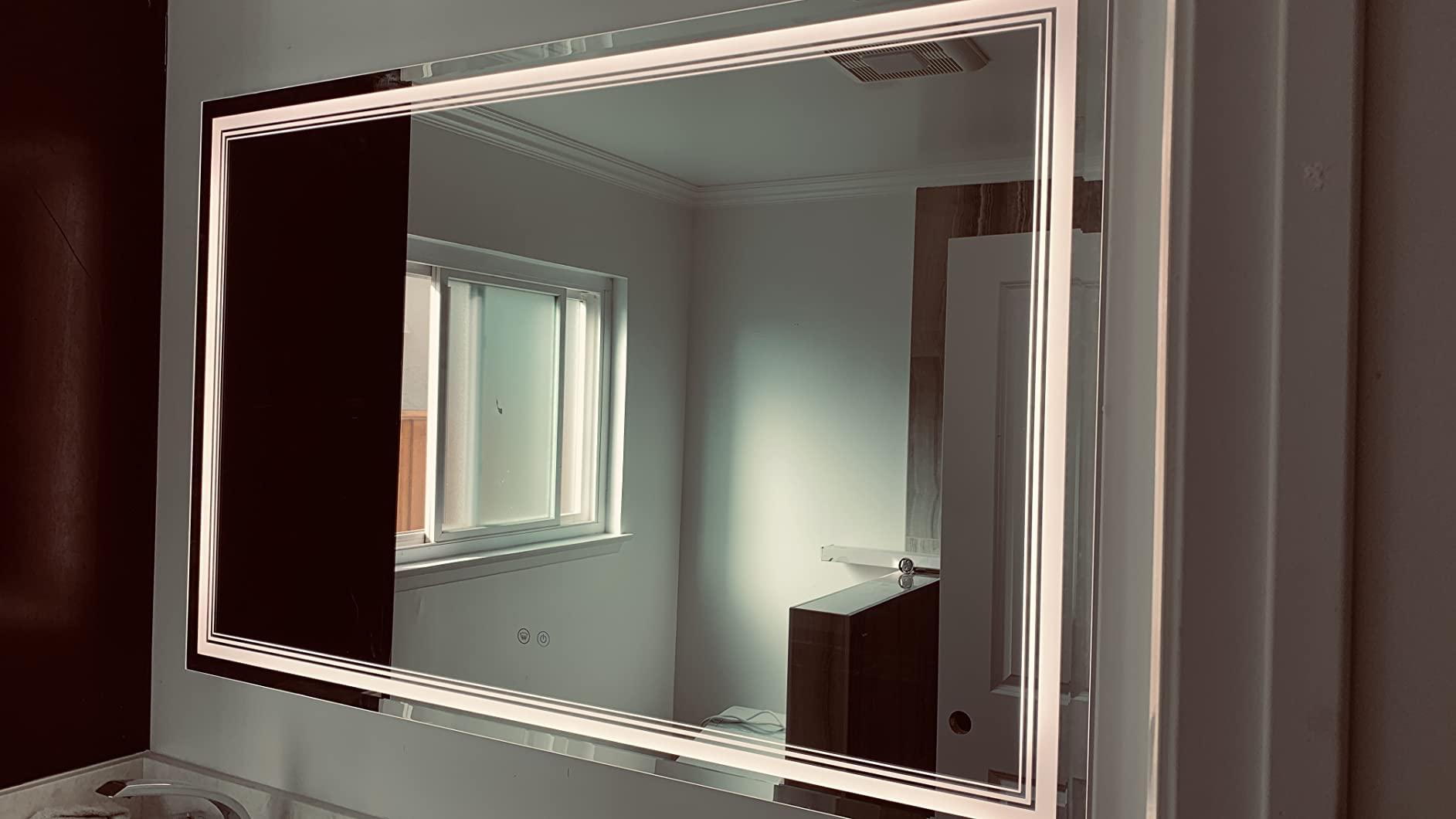 47/mo Finance IOWVOE LED Bathroom Mirror 48 x 30 Inch, 3 Colors