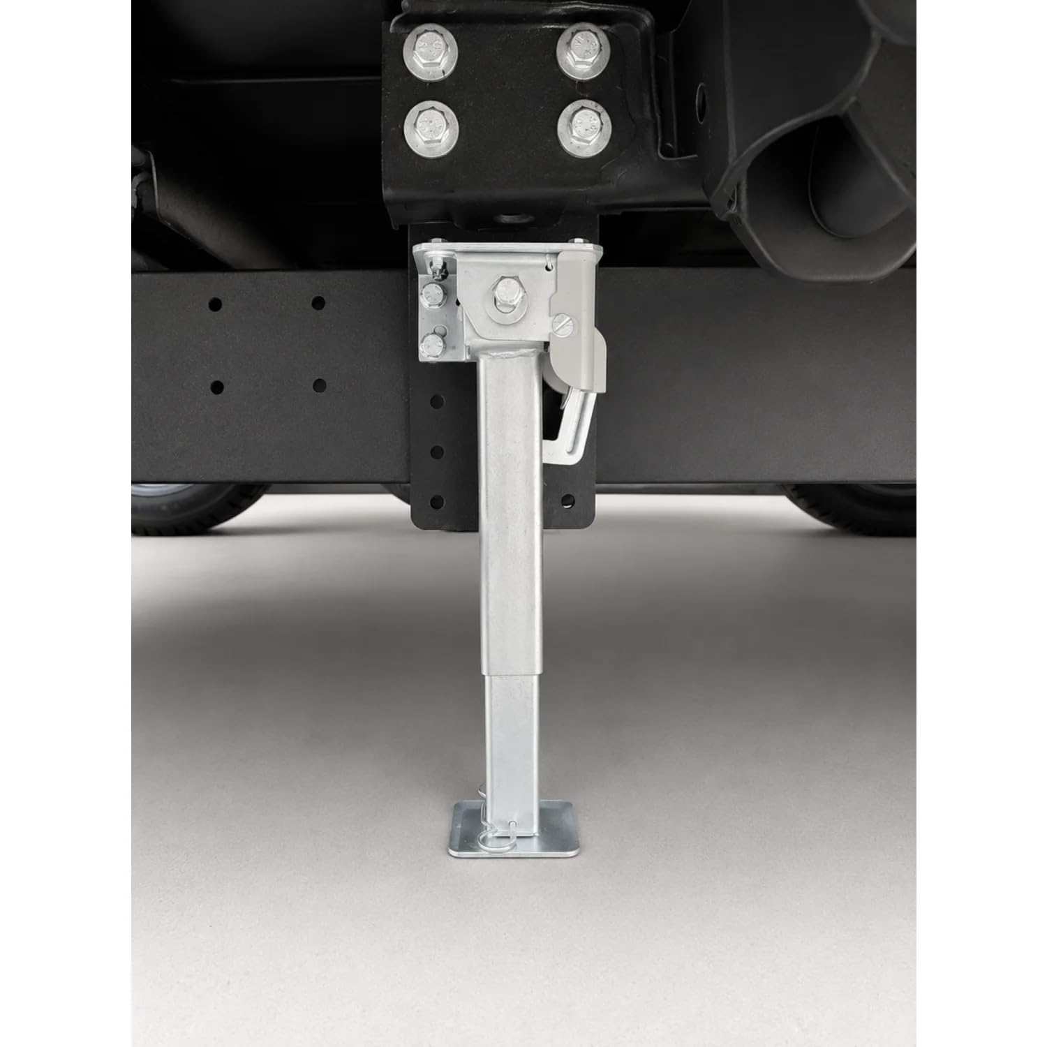 Preiswert & Gut 2 STK Stützen höhenverstellbar klappbar, Stahl verzinkt 290-460 mm | Kurbelstütze Set mit Befestigungsmaterial für Wohnmobil und Wohnwagen, bis 500 kg, Preiswert&Gut