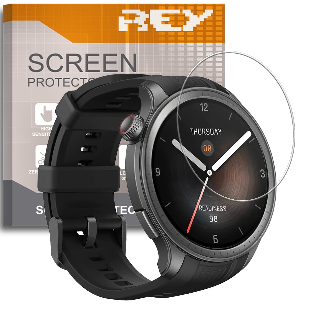 3X Protector Pantalla para AMAZFIT BALANCE, Cristal Vidrio Templado Premium