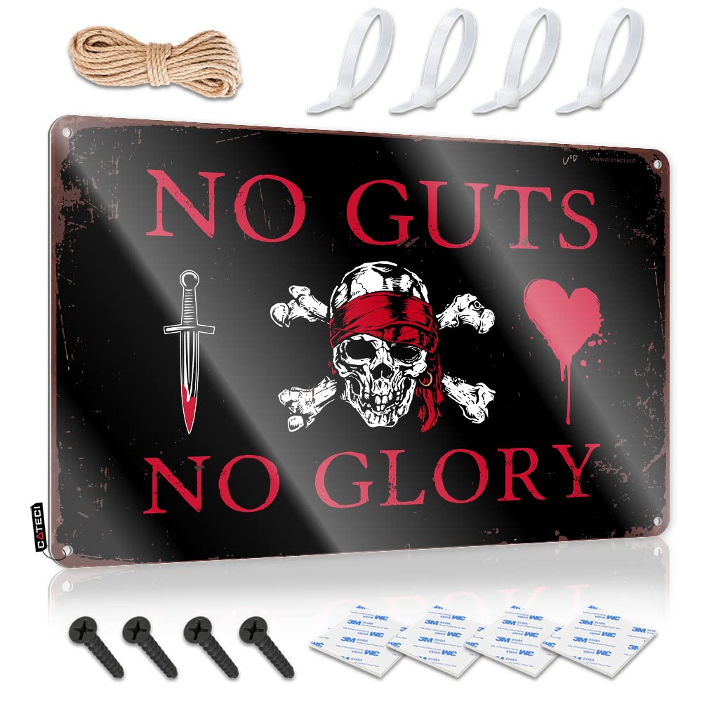 Funny Wall Signs Funny Ready To Hang - Pirate No Guts No Glory Soft Area For Saloon Bar(20X30CM)