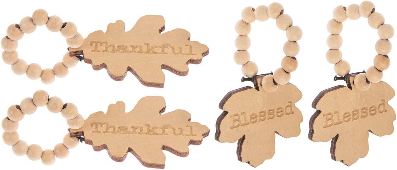 Hobby Lobby Thankful & Blessed Fall Leaf Napkin Rings
