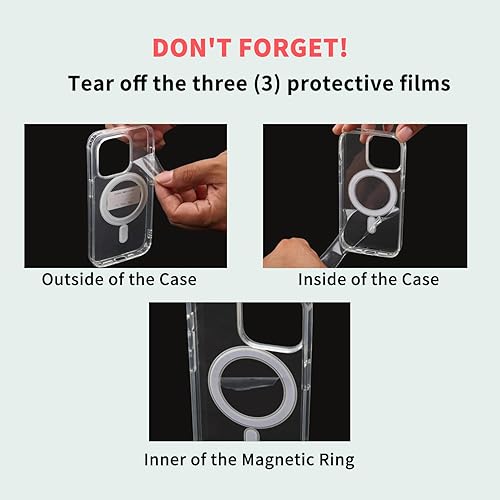 Miniatura 3 de MAYCARI Funda para iPhone 14 Pro compatible con MagSafe, funda magnética con diseño de jirafa de dibujos animados lindo transparente para niñas y