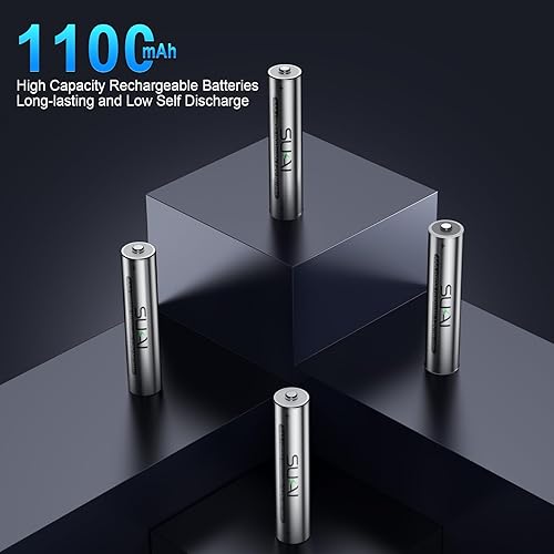 Miniatura 3 de SUKAI Baterías AAA recargables (paquete de 8), 1100 mAh de alta capacidad de rendimiento de larga duración de 1.2 V, baterías AAA Ni-MH cargadas de