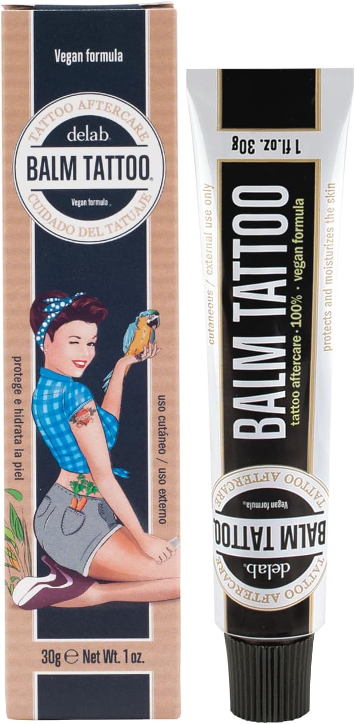 Vegan Cream for Tattoos - Vegan Cream Balm Tattoo - Tattoo Aftercare - Protects and Moisturizes the Skin - No Parabens, Fragrances or Silicones - 100% Cruelty Free - 30 gr