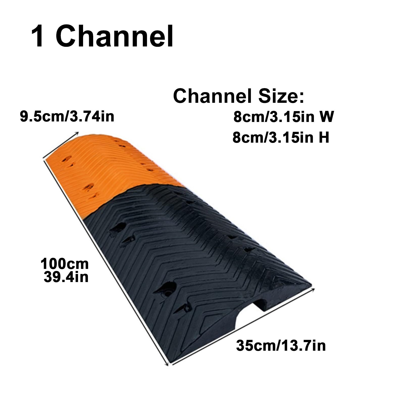 Pasacables de Suelo para Proteger Las Cables Protector, Protector de Cables para Suelo Exterior, 1 Canal, Resistente, Oculta Cables, Mangueras y Tuberías de Forma Segura, 100 X 35 X 9,5 Cm