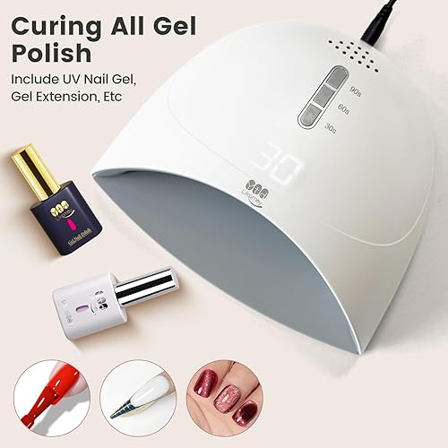 Miniatura 6 de YTD Likomey Lámpara de curado LED UV, secado rápido de 36 W, secadora de uñas suave compacta con base desmontable y ajuste de temporizador, para
