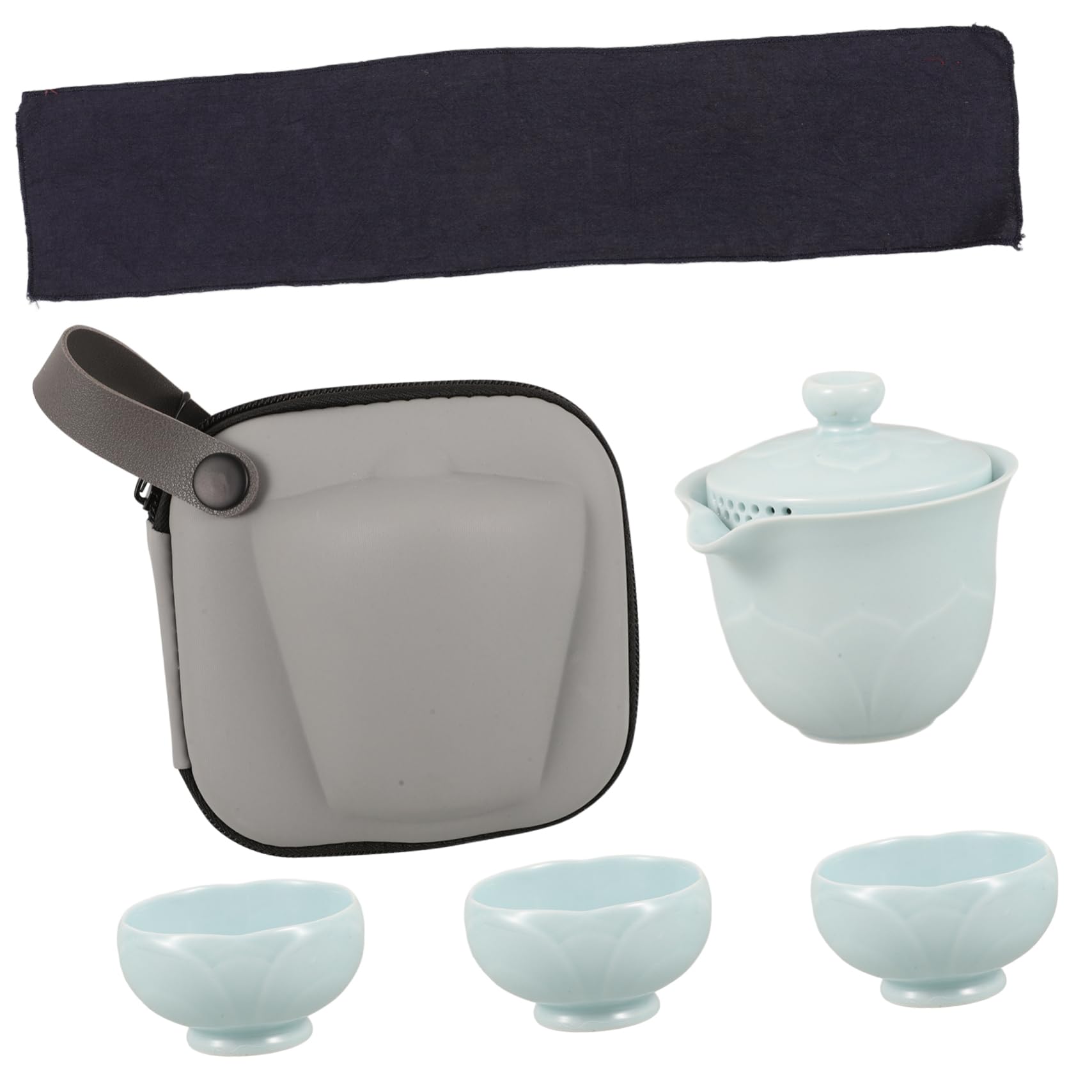 iplusmile 3juegos Té Portátil De Cerámica Set Completo Tazas y Tetera Elegante y Ligero Para Viajes y Oficina Para Aficionados Del Té