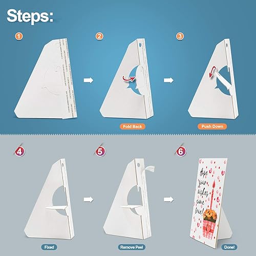 Miniatura 4 de Lineco, Soporte de caballete autoadhesivo de una sola ala, sin ácidos, letreros de exhibición de fotos, folletos, marcos de obras de arte (5