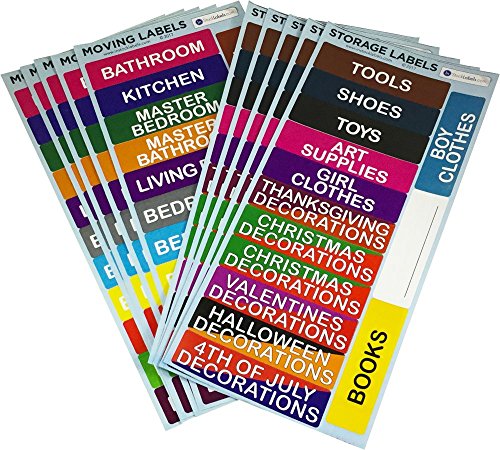 Packing Moving Storage Labels Bulk Pack Color Coding Home Moving Stickers for Box Storage and Organizing Each Room Packing List Tape Labels for Storage Organizer Box