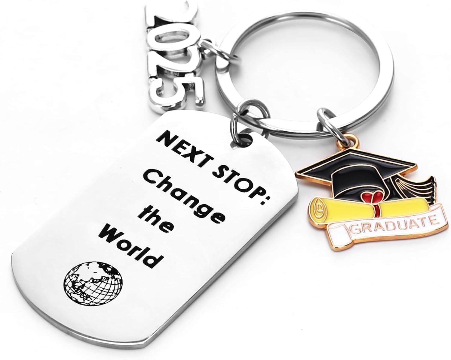 2025 Graduation Gifts Keychain Class of 2025 Graduation Keychain,Inspirational Gifts for Senior Masters Degree Student Gift Ideas,Velvet Pouch& Greeting Card &Premium Gift Box - Image 4