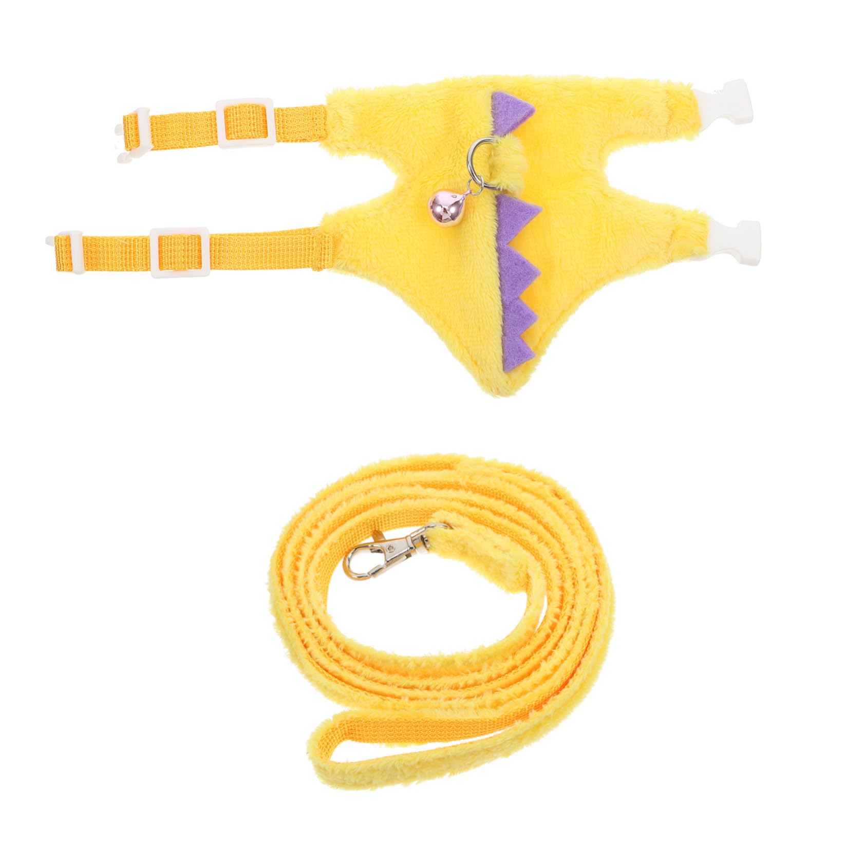 BCOATH Adjustable Small Animal Vest Leash Dinosaur Theme for Pet Walking Training and Behavioral Control