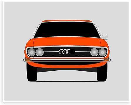 Custom Car Posters Handmade Poster compatible with Audi 100 Coupe C1 1969-1976 Print Wall Art Decor - 8x10 Satin Print Unframed