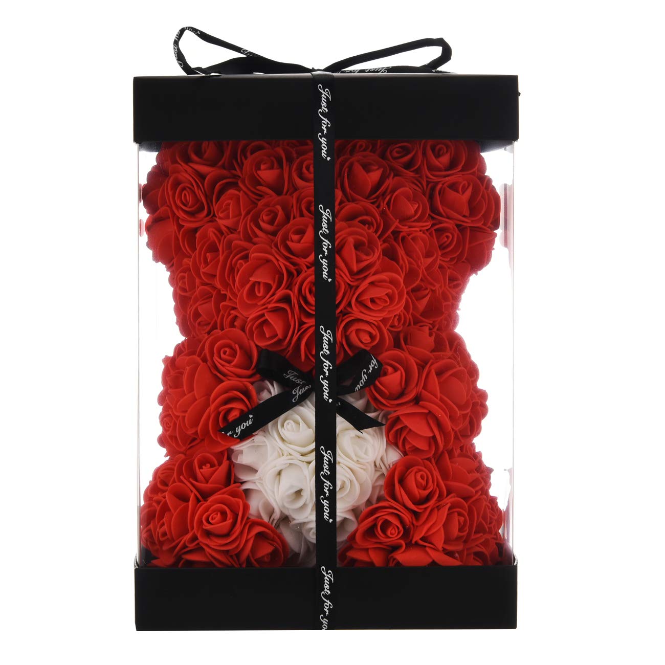 Rose Bear Gifts for Women, Mothers Day Rose Teddy Bear Gifts for Women Mom, Romantic Artificial Flowers Teddy Bear Valentines Day Gifts for Wife Her,Handmade Rose Bear Birthday Gifts for Mom Her