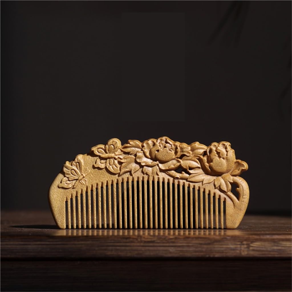Pettine da Barbiere Pettine for Barba da Uomo retrò Pettine for Capelli Corti in Legno massello Pettine for Styling Domestico Pettine da Viaggio Portatile Pettine per Capelli da Viaggio