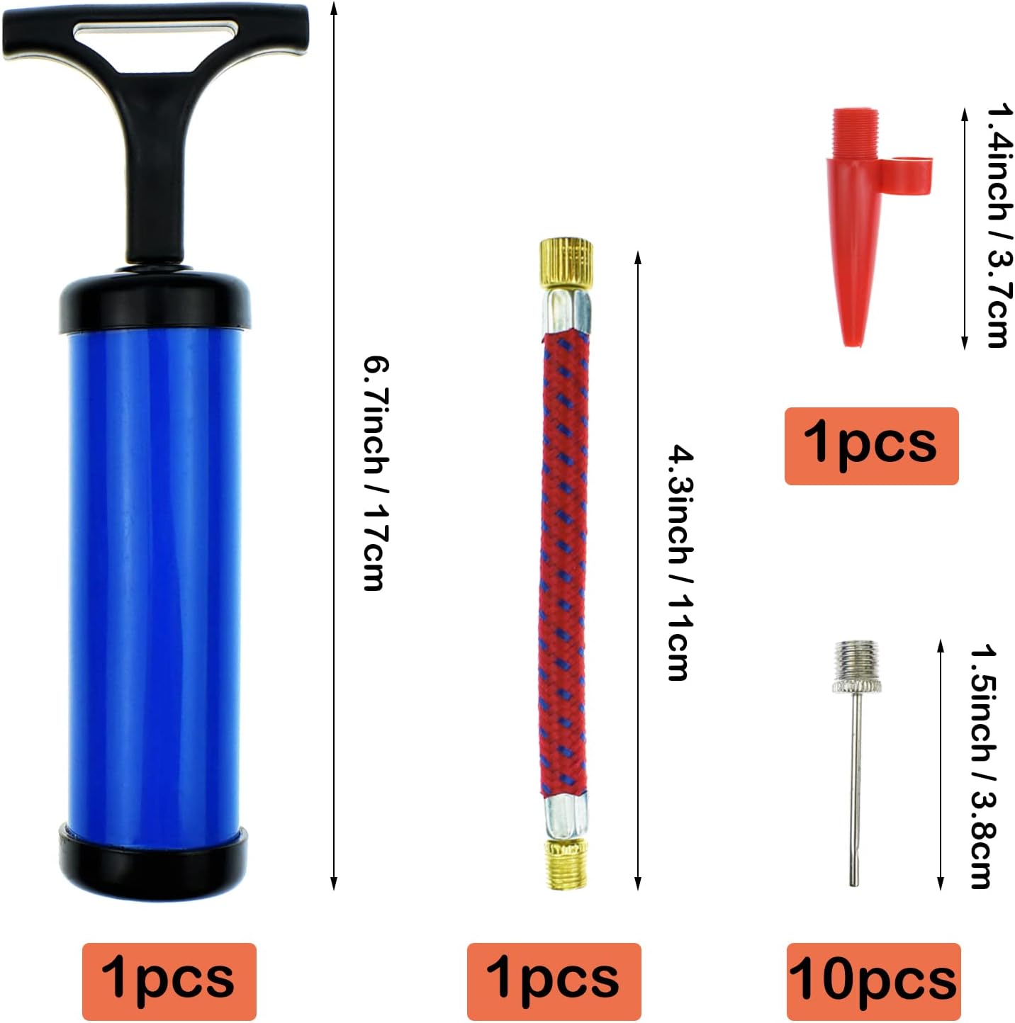 Syolee Tool Inflator Ball Pump with 10 Pcs Needles and 1 Pcs Valve Adapter 1 Pcs Air Hose for Football Basketball Volleyball Rugby Balloons and other Inflatable 5 61MVu0sGDrL. AC SL1500