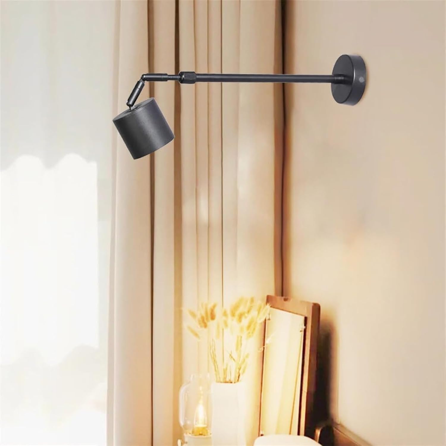Lampada da Parete lineare in Metallo per Decorazione Domestica, Nera, a Striscia Lunga, Compatibile con Comodino, Illuminazione da corridoio, Applique a LED Moderne, Sinistra - Oro - 65 cm