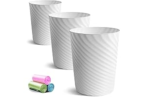 Small Bedroom Trash Can, 3 Pack 1.8 Gallons with Trash Bags