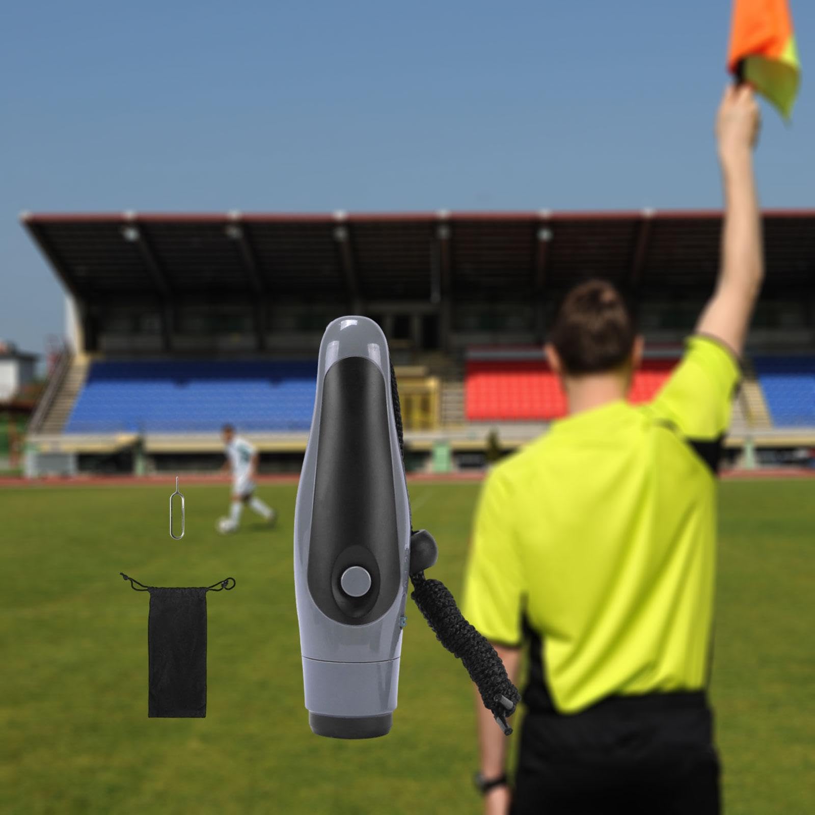 Silbato Electrónico para Árbitros con Diseño Ovalado Ergonómico Silbato de Emergencia con Botón de Mano Material PP Y Sonido Claro Adecuado P