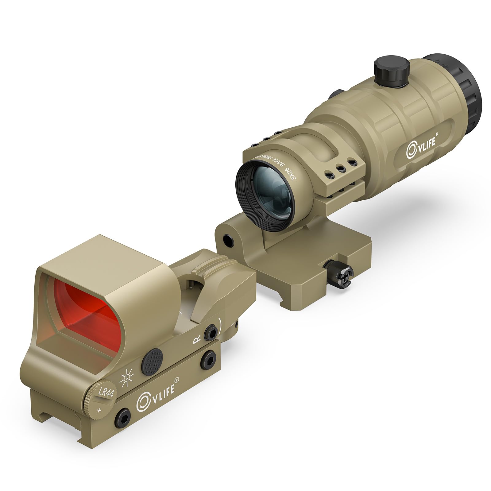 CVLIFE EagleFeather 40mm Multi-Reticle Red/Green Dot & Magnifier Combo.