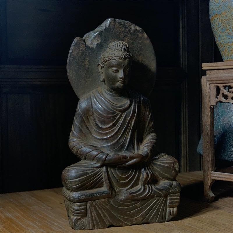 ガンダーラ市 仏像 石製 開運 風水 重厚 極細工 装飾品 工芸品 美術品 置物 ガンダーラ市 仏像 石製 開運 風水 重厚 極細工 装飾品 工芸品