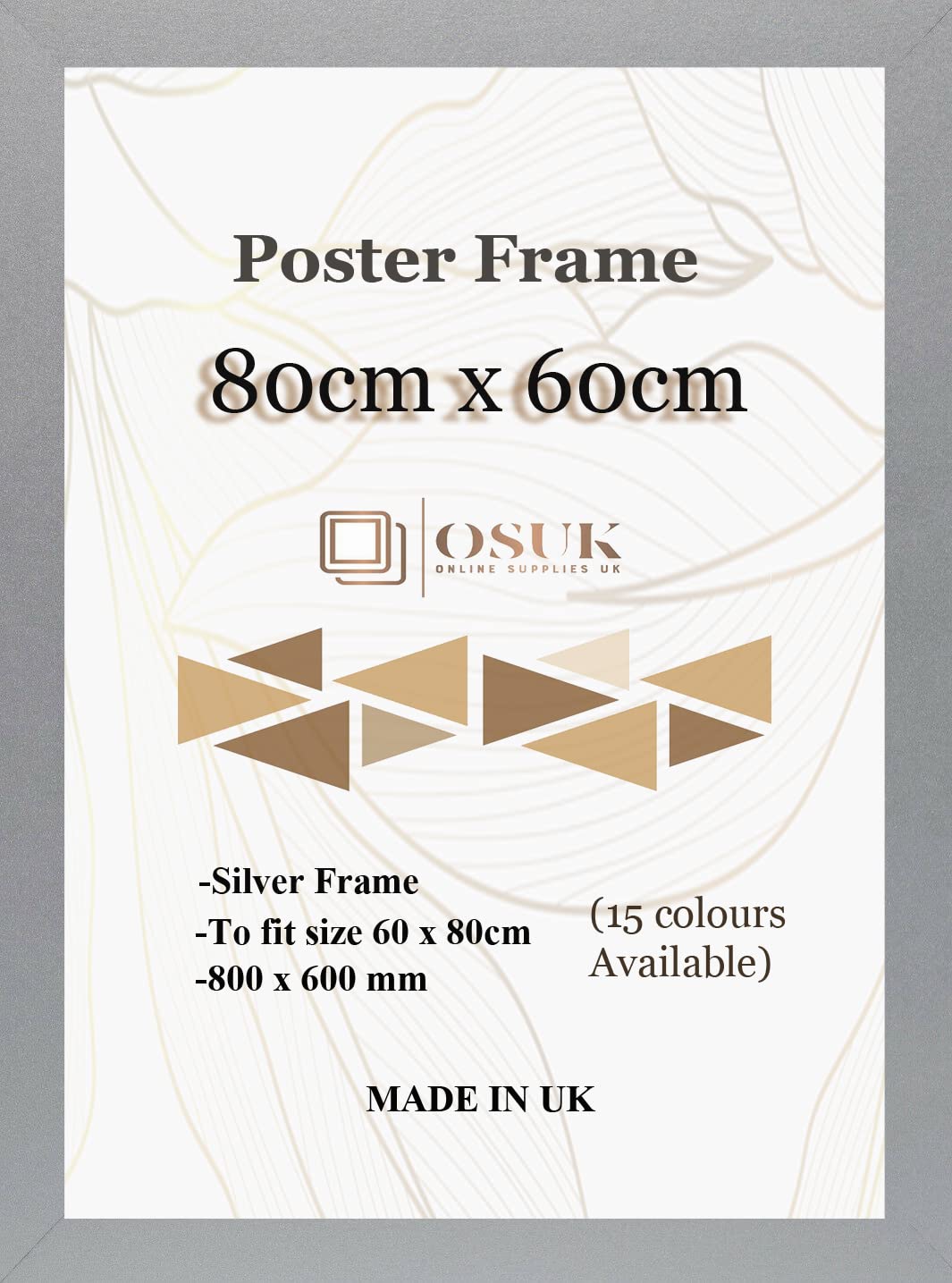 OSUK frame 80x60cm Silver Poster - Large 80 x 60cm Photo Frame