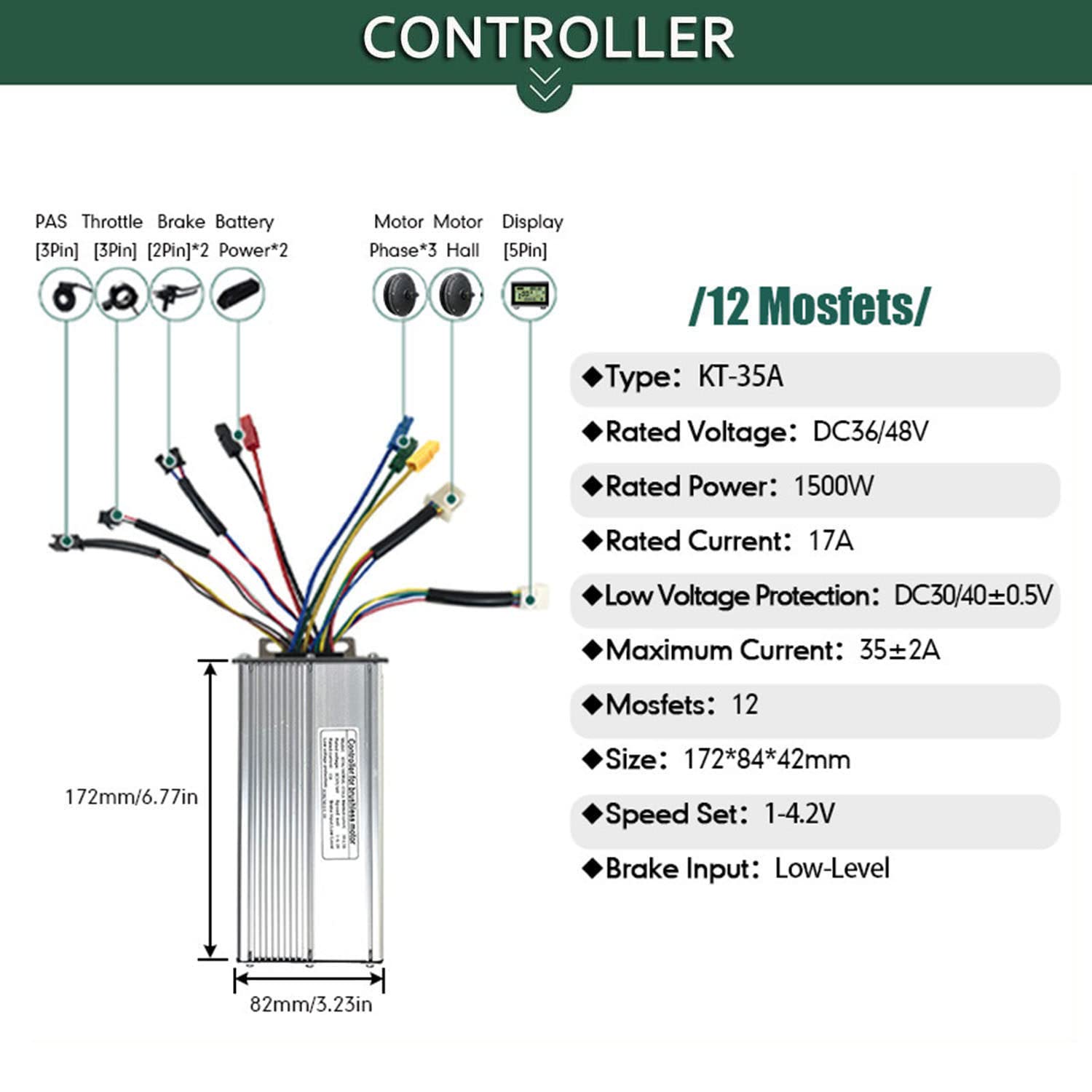 Kit de Conversion pour vélo électrique avec Moteur de moyeu Avant, 48 V 500 W 1000 W 1500 W, Compatible avec Les vélos de 20"/24"/26"/27,5"/28"/29"/700C.