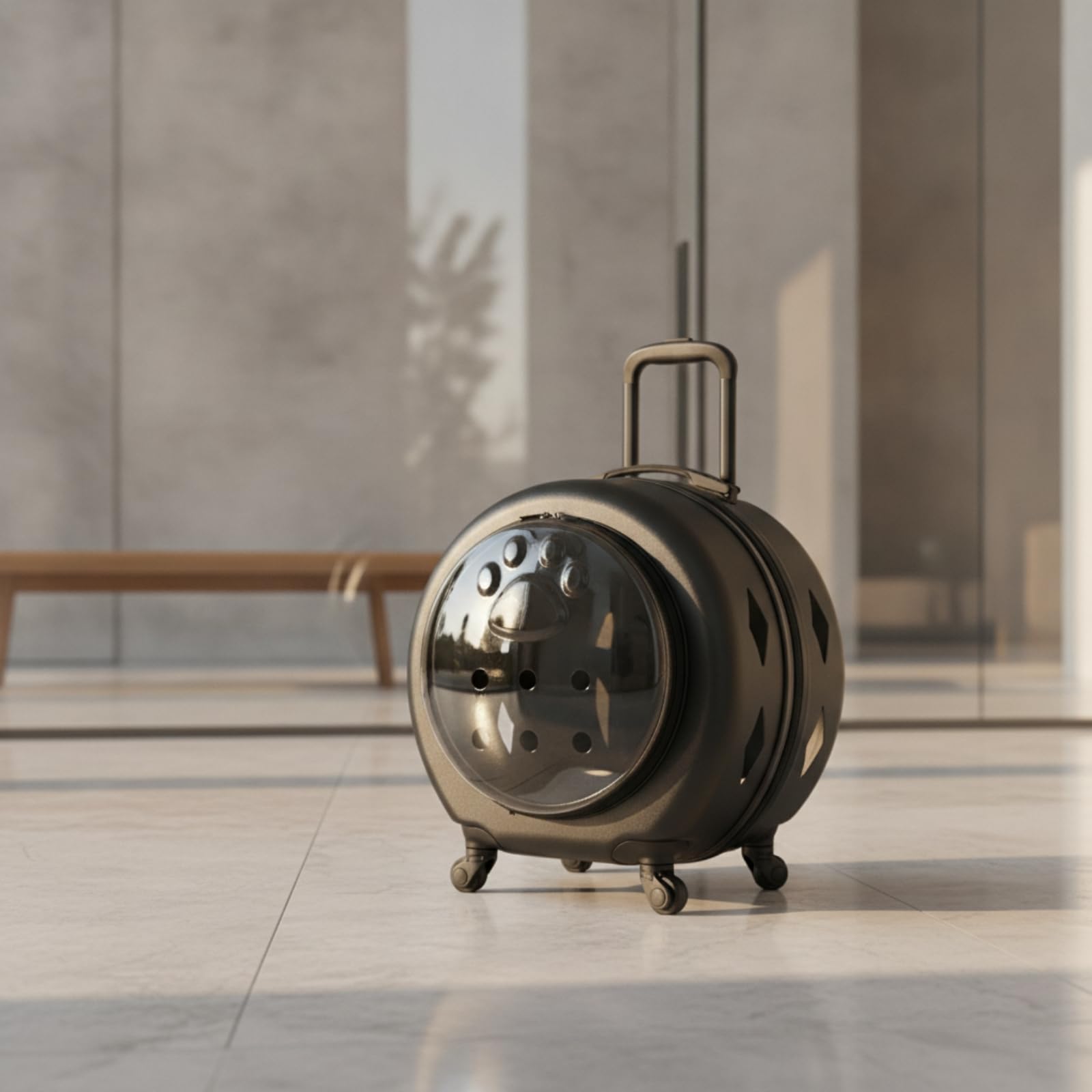 rockible Transportín con Ruedas Amplio Transportín con Asa Telescópica Reforzado para s Pequeños, Viajes, Amarillo