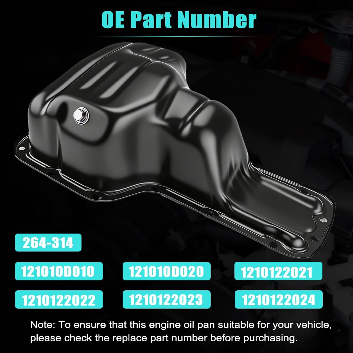 AUCERAMIC Engine Oil Pan Sump with Drain Plug for Toyota Celica 2000-2005, Corolla 1998-2008, MR2 Spyder 2000-2005, Matrix, Pontiac Vibe 2003-2008, Chevrolet Prizm 1998-2002, 1.8L