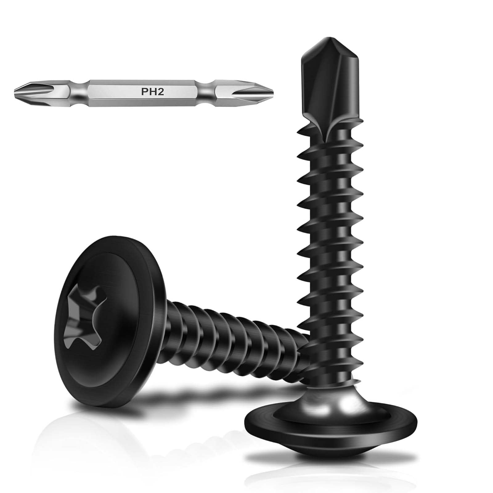 Wavanta 50Pcs Self Tapping Screws, M4.2 x 25mm Wafer Head Self Drilling Screws for Metal Stainless Steel Self Tapping Screw