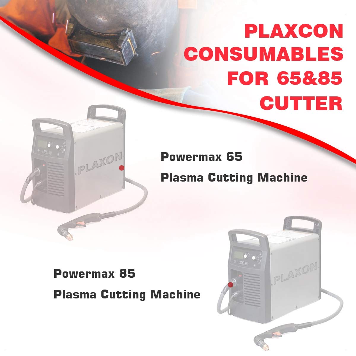 Lot de 20 électrodes 220842 et 20 embouts 220819 65 A pour cutter plasma Hypertherm Powermax 65/85/105 (courant de coupe plasma 65 A)