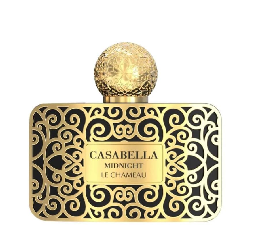 EmperCasabella Midnight Eau de Parfum, Le Chameau, 100ml, Natural Spray, Gold and Black Ornate Design