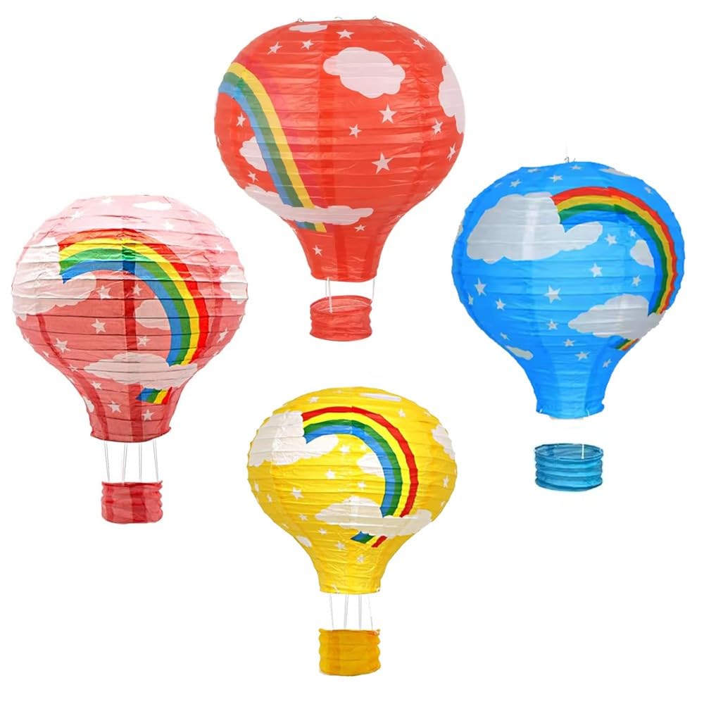 Pop The Party Paper 4Pcs Parachute Lanterns (Multi Color)