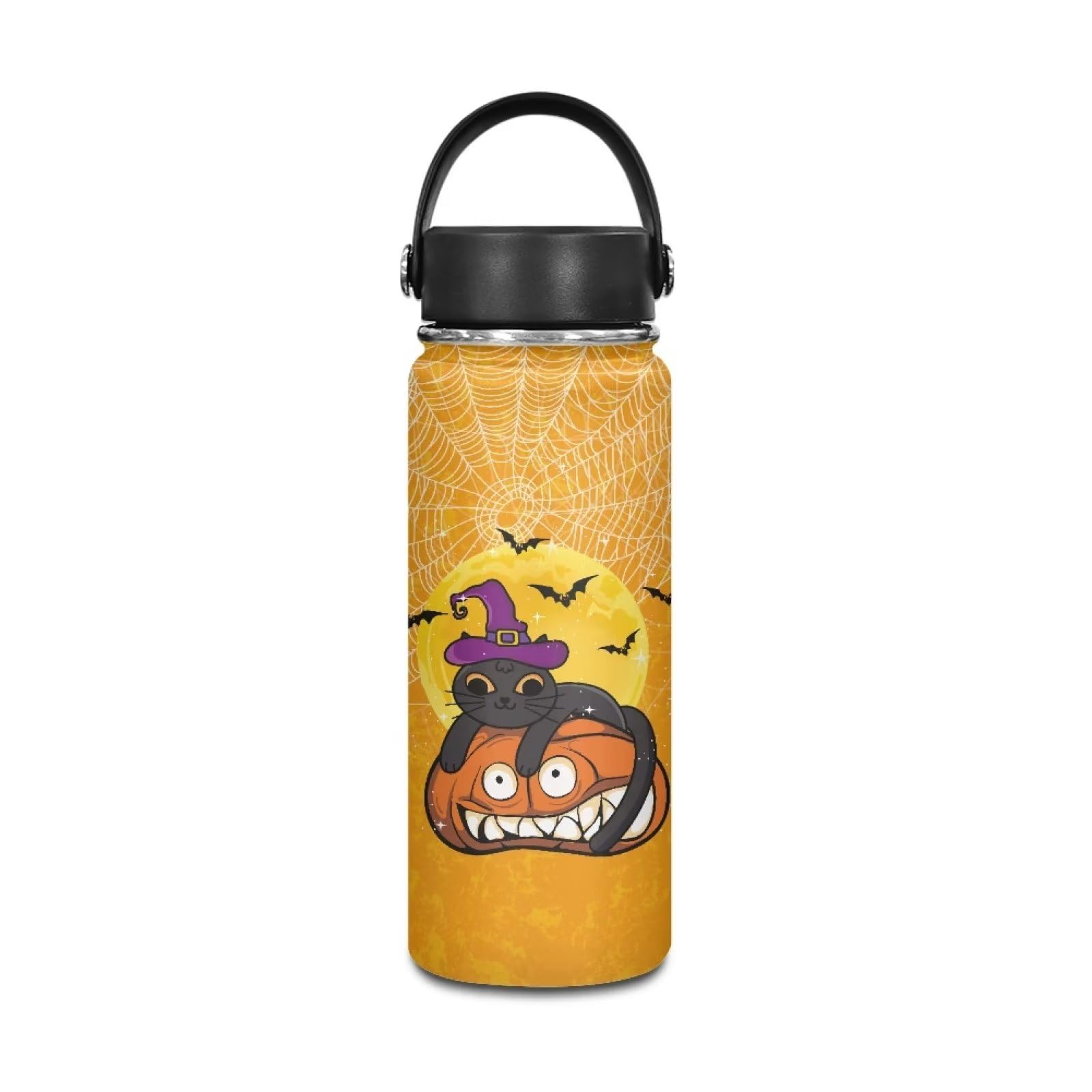 Psesaysky Halloween Ghost Cat Water Bottle – 18oz BPA-Free Insulated Stainless Steel Flask - View #5